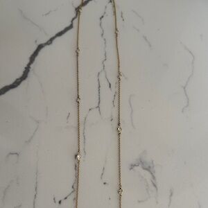 Elegant Gold Necklace with Crystal Accents